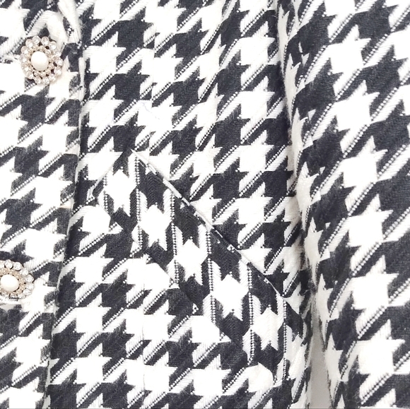 River Island jacket contrast collar houndstooth double breasted Size 12 - Picture 8 of 10